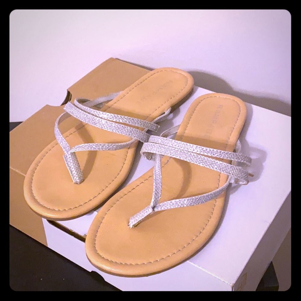 Silver edged sandals